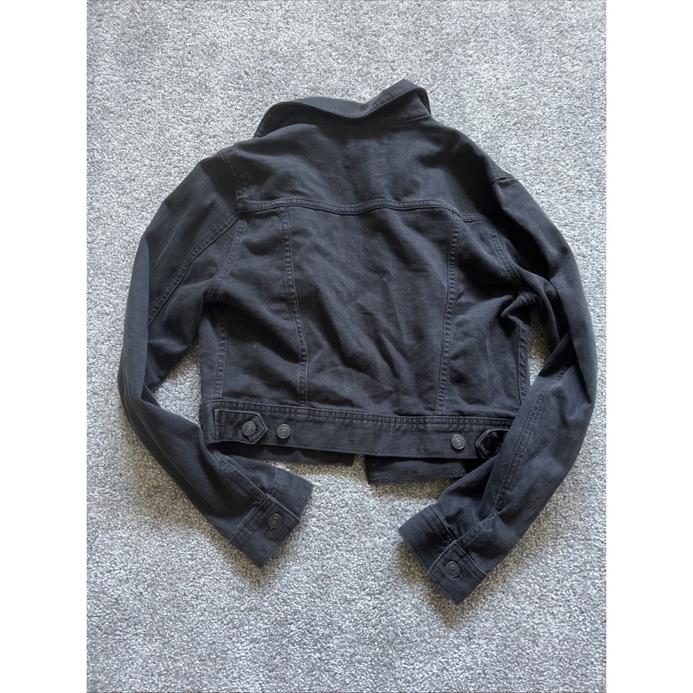 Talula Aritzia Denim Jacket Black Cropped Small - Picture 5 of 5